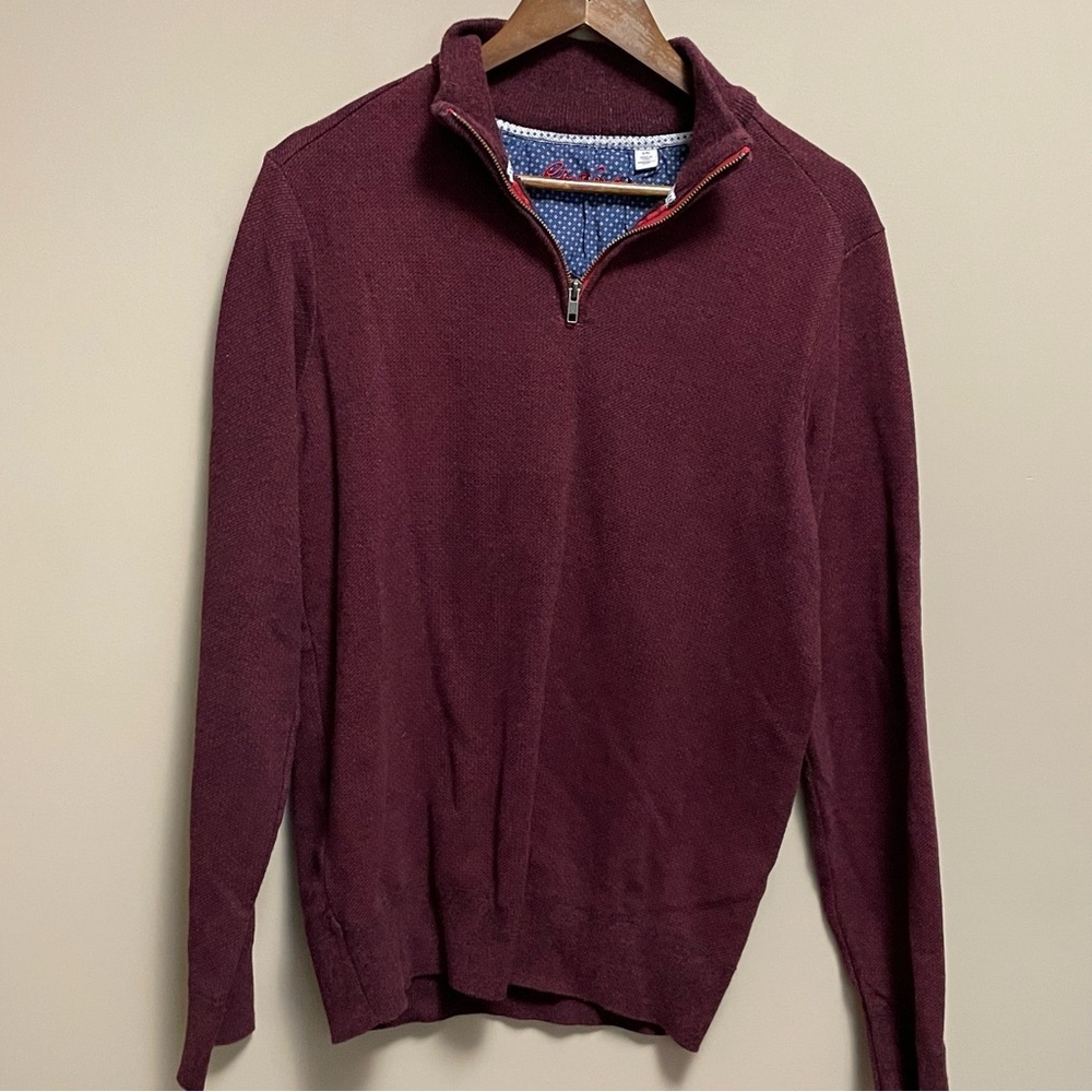 Robert Graham Burgundy 1/4 Zip Pullover Men’s Large